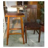 Side chair and bar stool, 29.5" tall