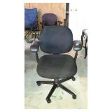 Office chair - black fabric with vinyl arms