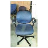 Office chair - blue fabric with vinyl arms