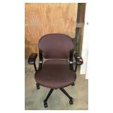 Office chair - violet fabric with vinyl arms