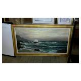 Art Work oil on canvas ocean scene painting in
