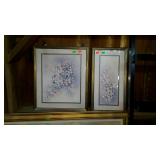 Floral prints, both framed