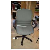 Office chair, grey fabric with vinyl arms