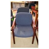 Two blue lobby chairs