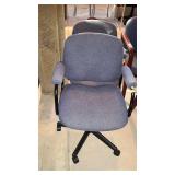 Two office chairs, heather grey fabric with
