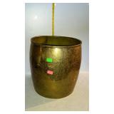 Brass Home Decor planter, 13 x 14" high, shows
