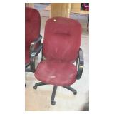 Office chair - burgundy fabric with vinyl arms