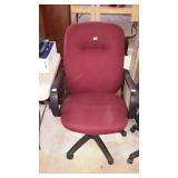 Office chair - burgundy fabric with vinyl arms