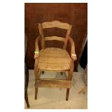 Cane bottom youth high chair, good condition