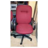Office chair - burgundy fabric, high back with