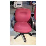 Office chair - burgundy fabric with vinyl arms