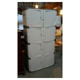 Rubbermaid storage cabinet, having four doors at