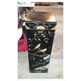 Home decor pedestal with Asian bird and floral
