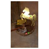 Brass and copper horse weathervane . Horse is 15"