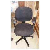Office desk chair black fabric armed chair