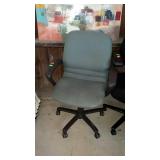 Office desk chair grey colored fabric armed chair