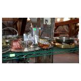 Top shelf metal - silver plate serving trays,