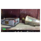 Group lot on shelf. Two older record players,