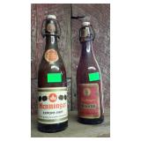 Two German stoppered beer bottles.