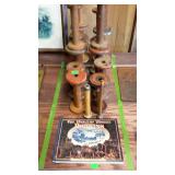 Antique wooden thread Bobbins lot includes the