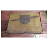 Antique Advertising Sign, metal showing more age