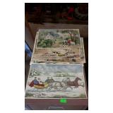 Collection of 6 colored prints, Victorian themed