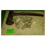 Group lot of dug bullets, and old iron piece