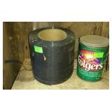 Roll of Poly strapping with fastening clips