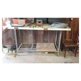 Work shop table, measures 63 inches long, by 33