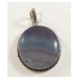 Pendant, purple blue fluorite