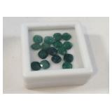 Green Colombian emerald gemstones, 11.95cts 16pcs