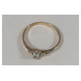 10k yellow gold Marquise .25 carat white topaz