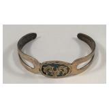 925 silver Mexico crushed turquoise bracelet 16 g