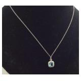 925 Sterling silver blue Topaz and genuine