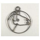925 Sterling Horse Circle pendant 2.4 g