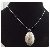 925 Sterling oval locket necklace