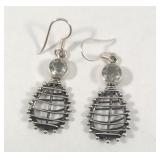 925 Sterling green amethyst earrings