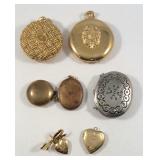 Lockets pendants group, one broach Locket,