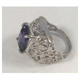 925 Sterling purple amethyst ring size 9.5
