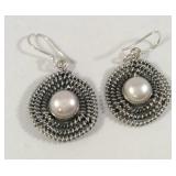 925 Sterling pearl earrings