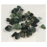 Gemstones, rough emerald