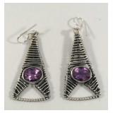 Amethyst 925 Sterling silver earrings
