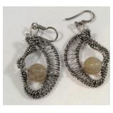 925 Sterling rutilated quartz earrings