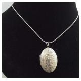 925 Sterling oval locket necklace