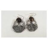Smoky quartz 925 earrings