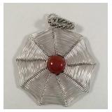 Large red onyx  925 pendant