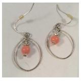 Sterling earrings coral color