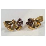 Sterling bow screw back earrings
