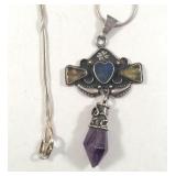 Sterling necklace purple stone