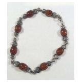 Sterling amber bracelet